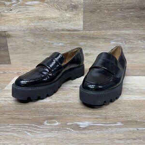 Fraco Sarto Brindy Black Patent Platform Loafer Women's Size 9.5